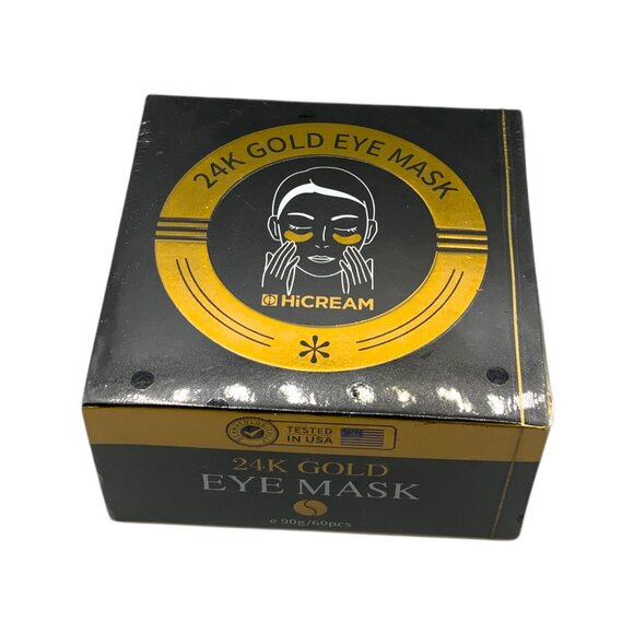 24K Gold Eye Mask For Puffy Eyes - HiCream Rejuvenating Treatment 60 Pcs - Picture 2 of 6